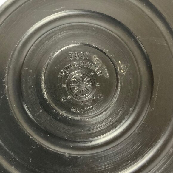 Towle Pewter Taper Candle Holders Pair Brushed Silvertone Traditional Vintage - Picture 5 of 7